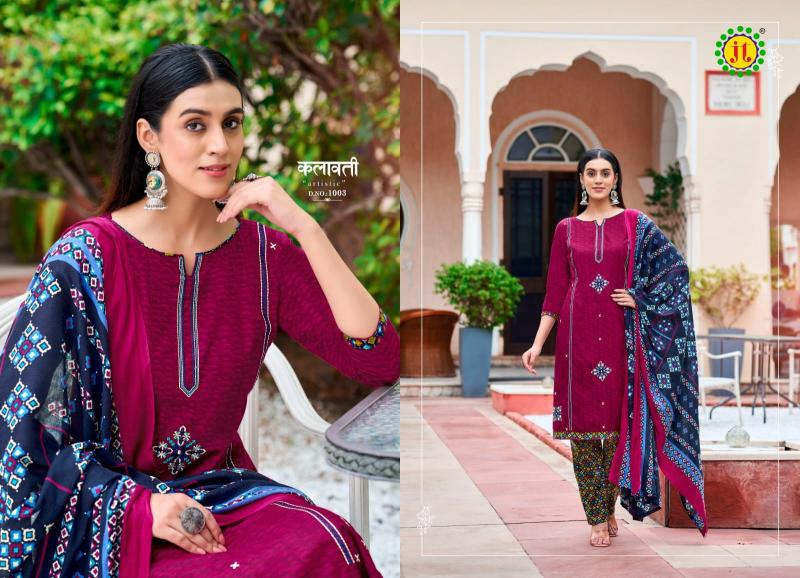 Jt Zoya Rayon Embroidered Dress Material Wholesale Catalog