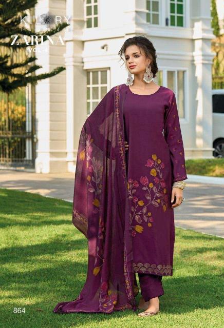 Kilory Zarina Vol 4 Viscose Muslin Digital Printed Dress Material Wholesale catalog