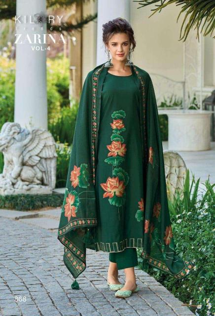 Kilory Zarina Vol 4 Viscose Muslin Digital Printed Dress Material Wholesale catalog