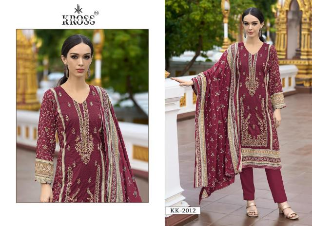Kross 2012 A And B Chiffon Dupatta Dress Material Wholesale catalog