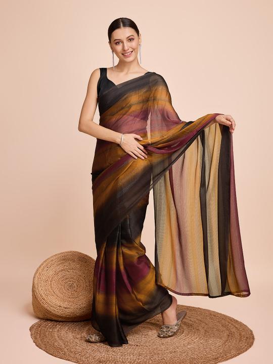 Maahi 154 Digital Printed Chiffon Silk Saree Wholesale Catalog