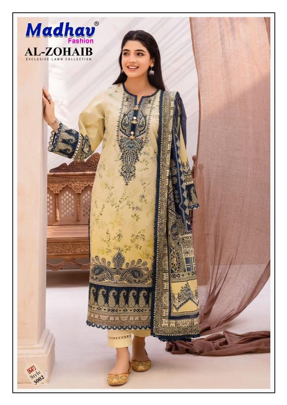 Madhav Al Zohaib Vol 3 Lawn Cotton Dress Material  Wholesale Catalog