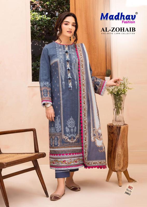 Madhav Al Zohaib Vol 3 Lawn Cotton Dress Material  Wholesale Catalog