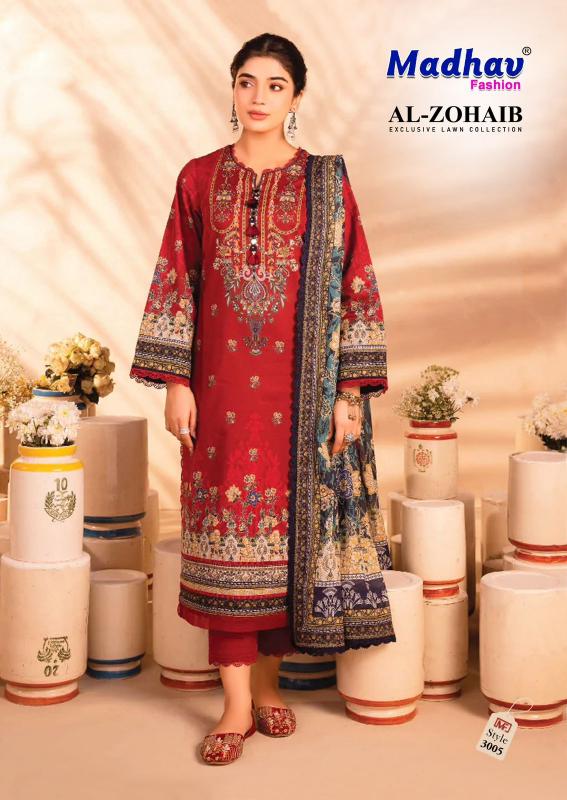 Madhav Al Zohaib Vol 3 Lawn Cotton Dress Material  Wholesale Catalog