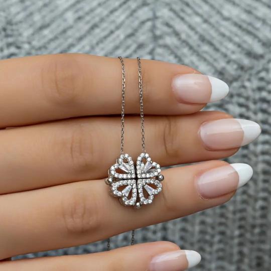 Magnet Heart Silver Necklace