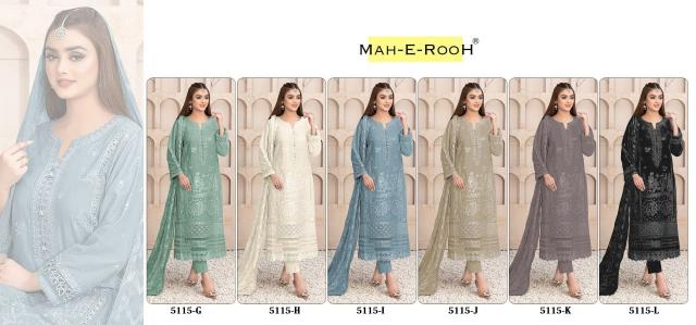 Mah E Rooh 5115 A To L Georgette Salwar Kameez Wholesale catalog