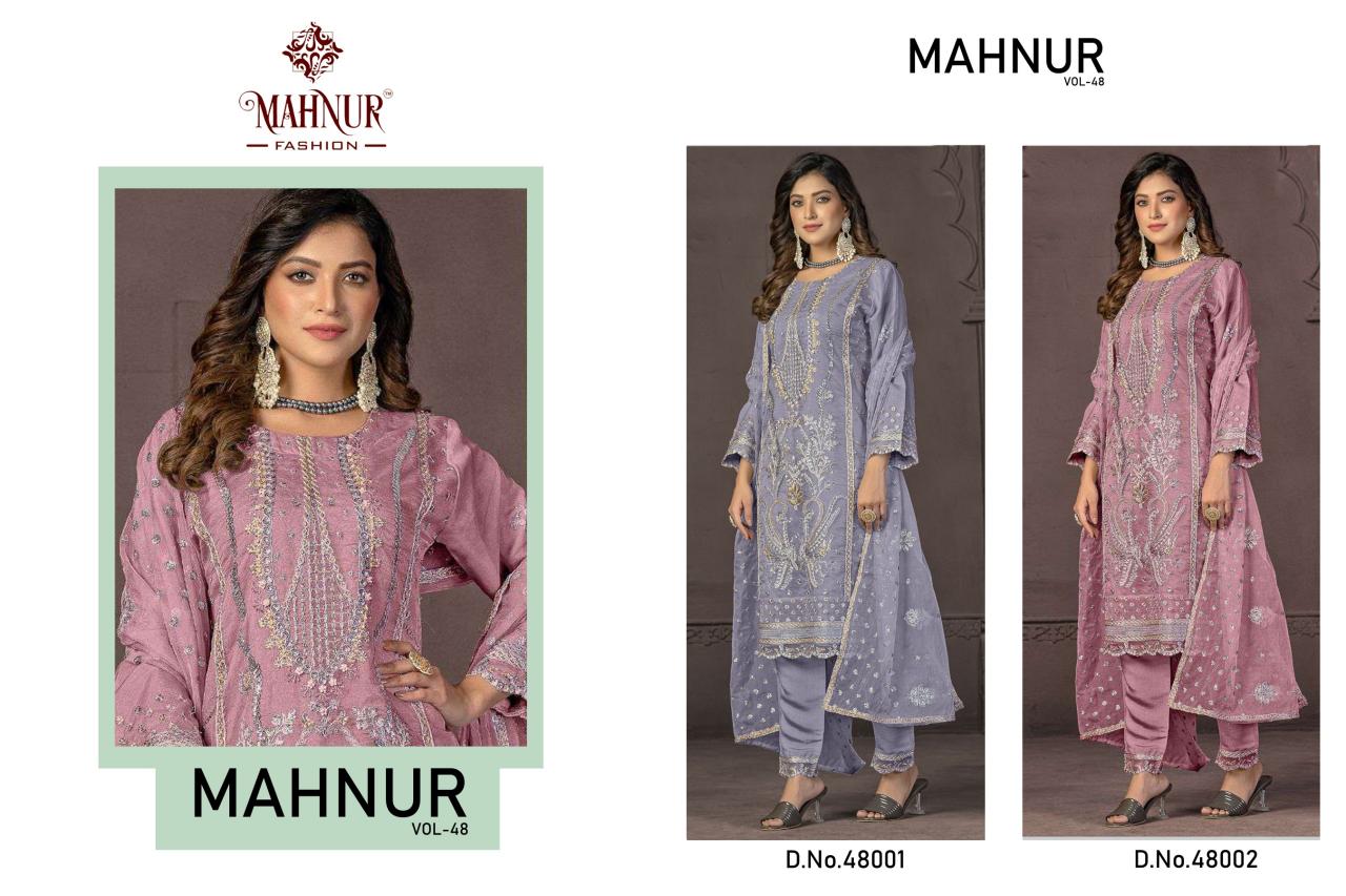 Mahnur Vol 48 Organza salwar kameez Wholesale Catalog