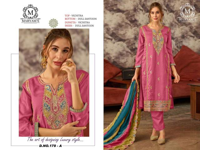 Maryams 178 Vichitra Embroidered Salwar Kameez Wholesale catalog