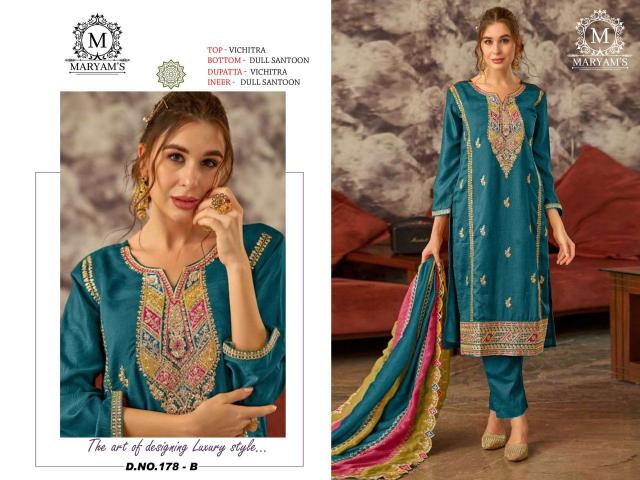 Maryams 178 Vichitra Embroidered Salwar Kameez Wholesale catalog