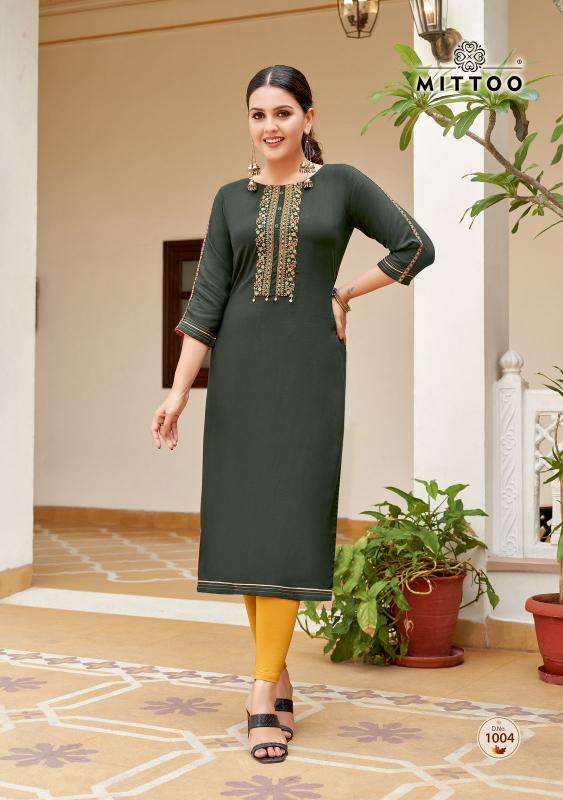 Mittoo Riona Rayon Fancy Kurti Wholesale catalog