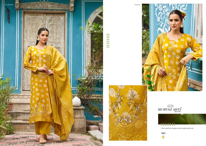 Mumtaz Jasmine Muslin Embroidery Dress Material Wholesale Catalog