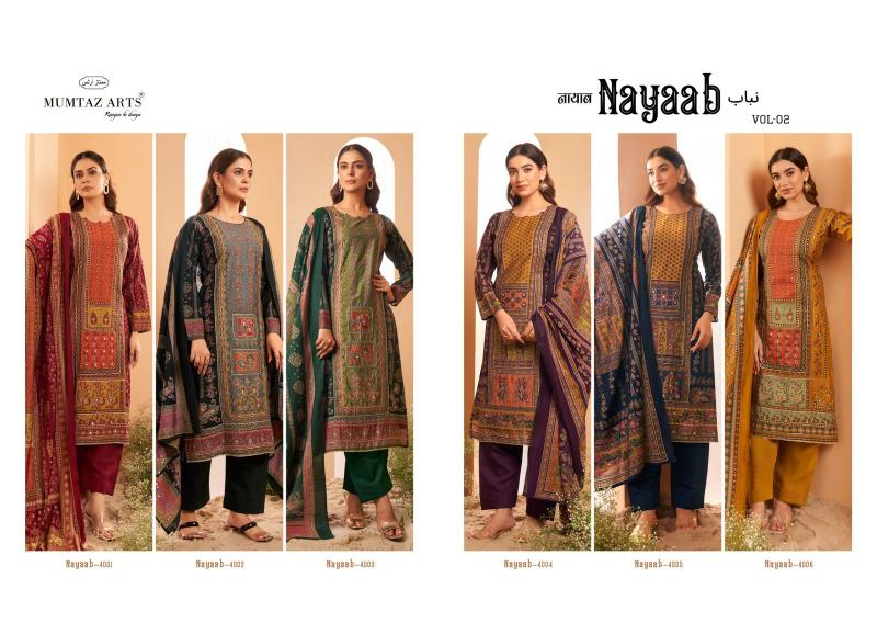 Mumtaz Nayaab Vol 2 Muslin Digital Printed Dress Material Wholesale Catalog