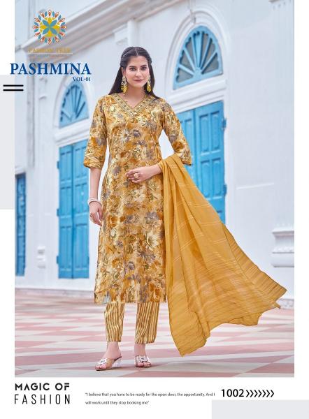 Passion Tree Pashmina Vol-1 – Kurti Pant With Dupatta - Wholesale Catalog