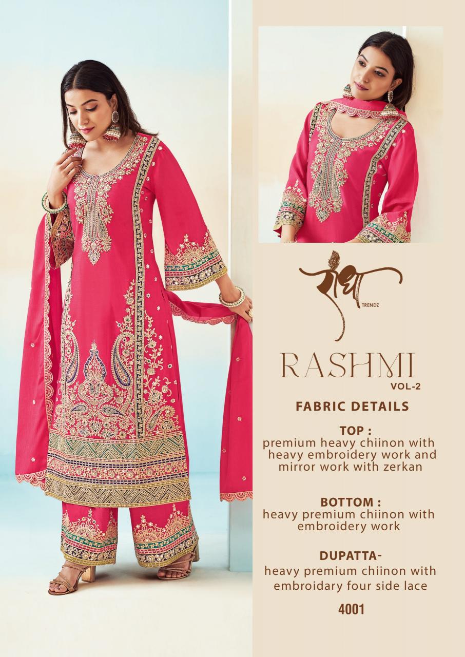 Radha Rashmi Vol 2 Chinon Embroidered Salwar Suit Wholesale Catalog