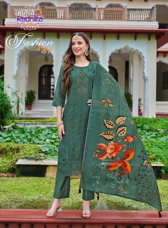 Radhika Fashion Diva Vol 1Digital Print Kurti Wholesale Catalog