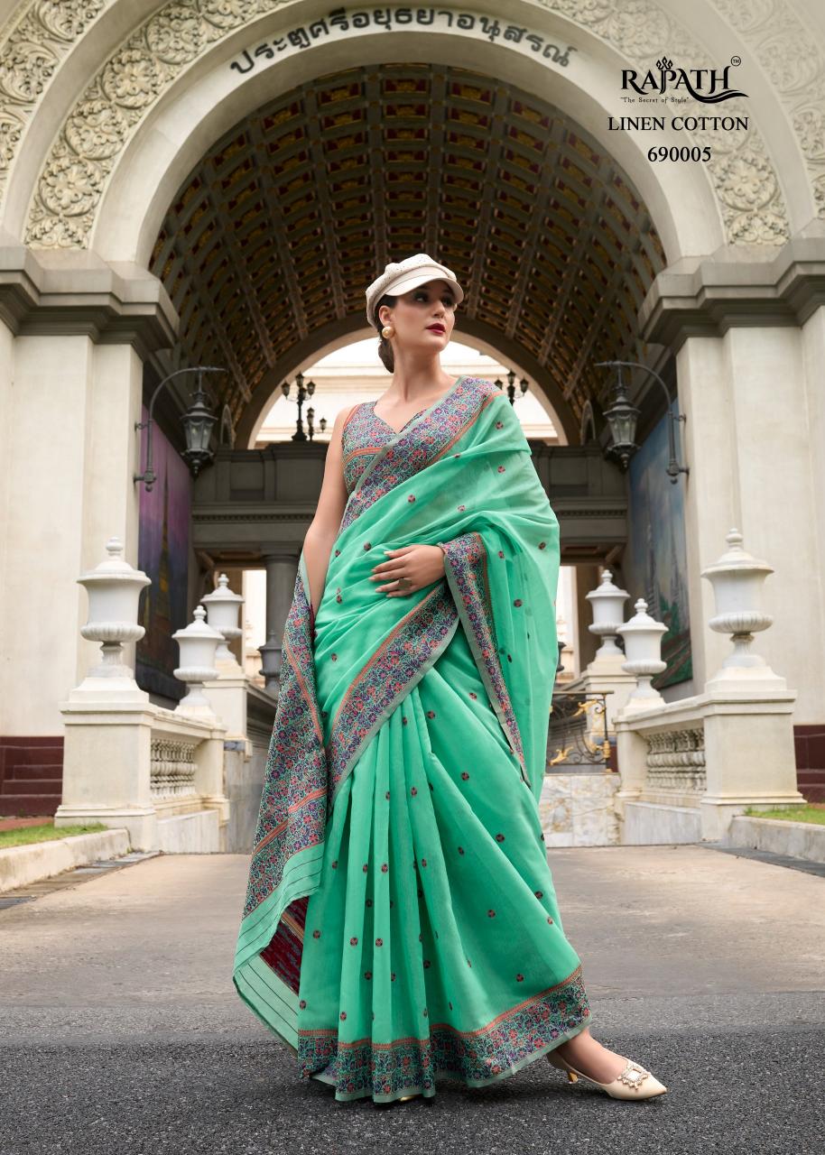 Rajpath Prajanya Soft Linen Cotton Saree Wholesale Catalog