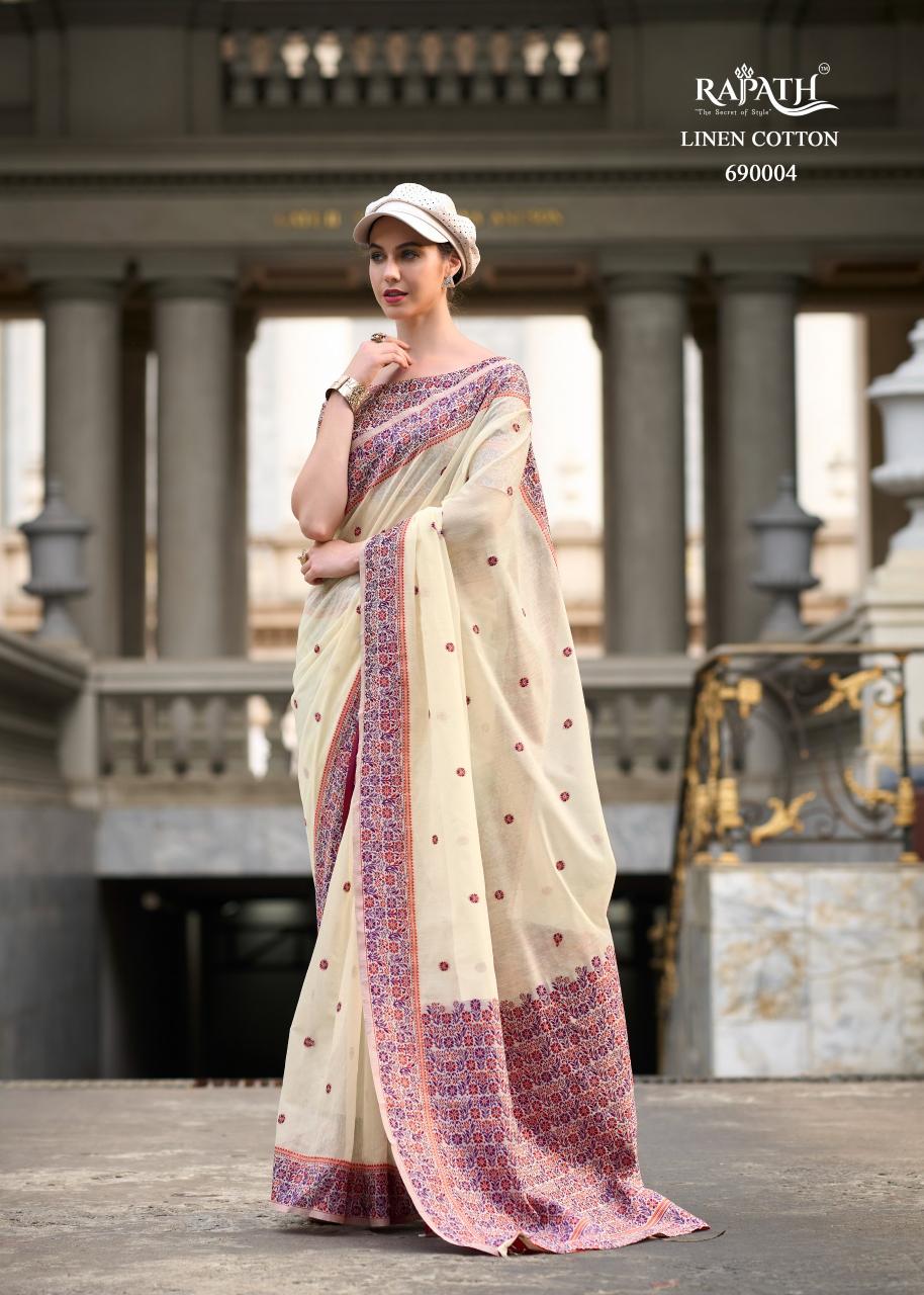 Rajpath Prajanya Soft Linen Cotton Saree Wholesale Catalog