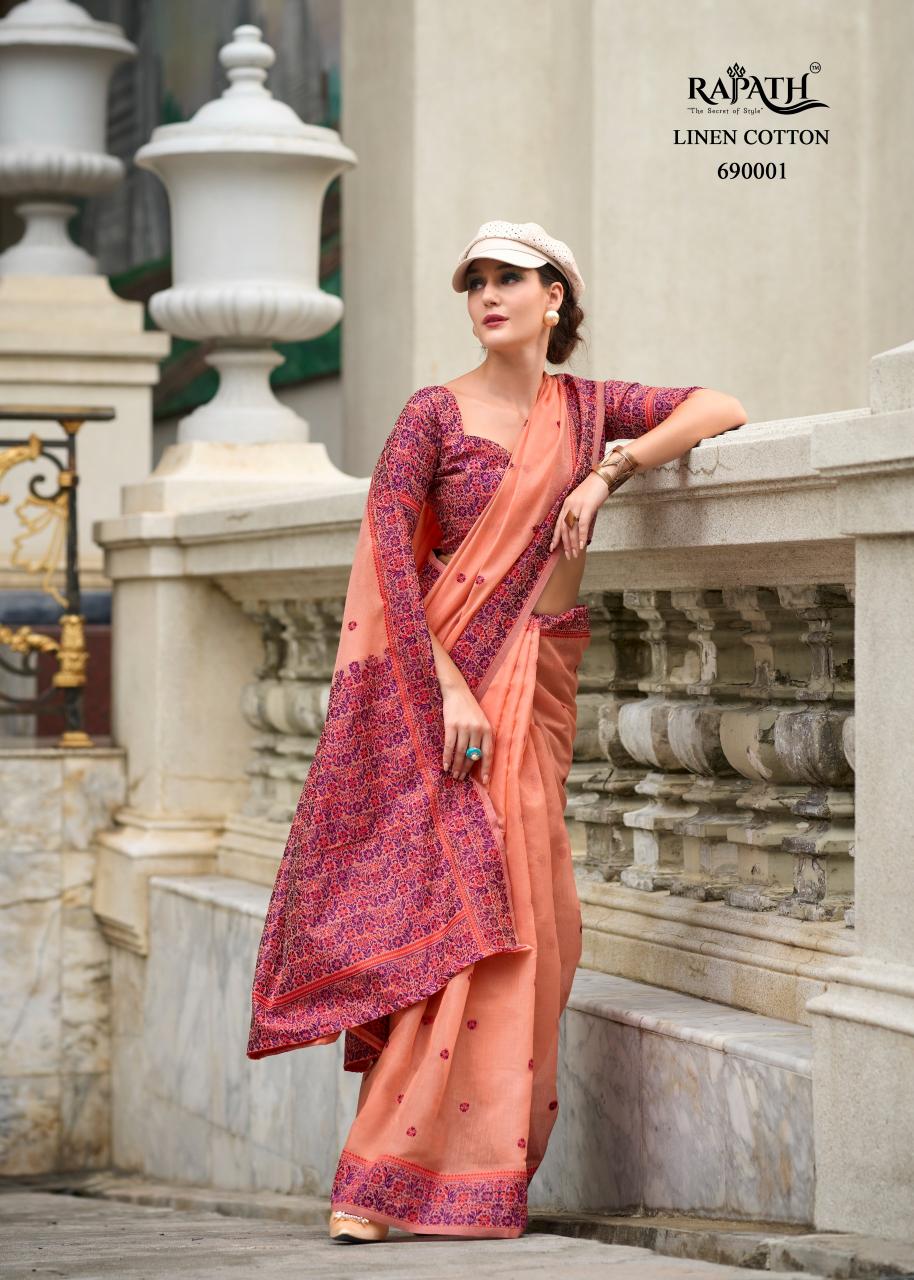 Rajpath Prajanya Soft Linen Cotton Saree Wholesale Catalog