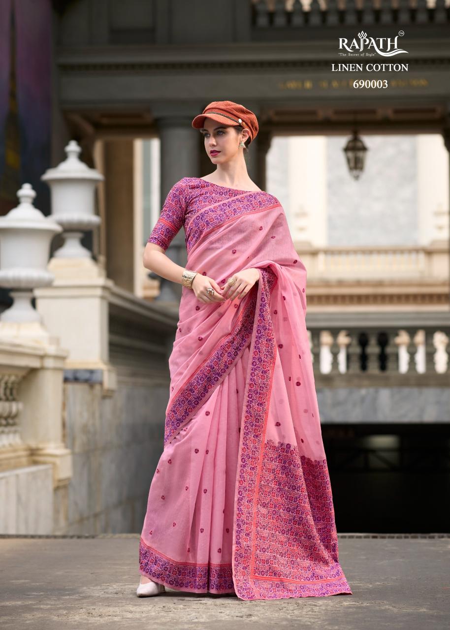 Rajpath Prajanya Soft Linen Cotton Saree Wholesale Catalog