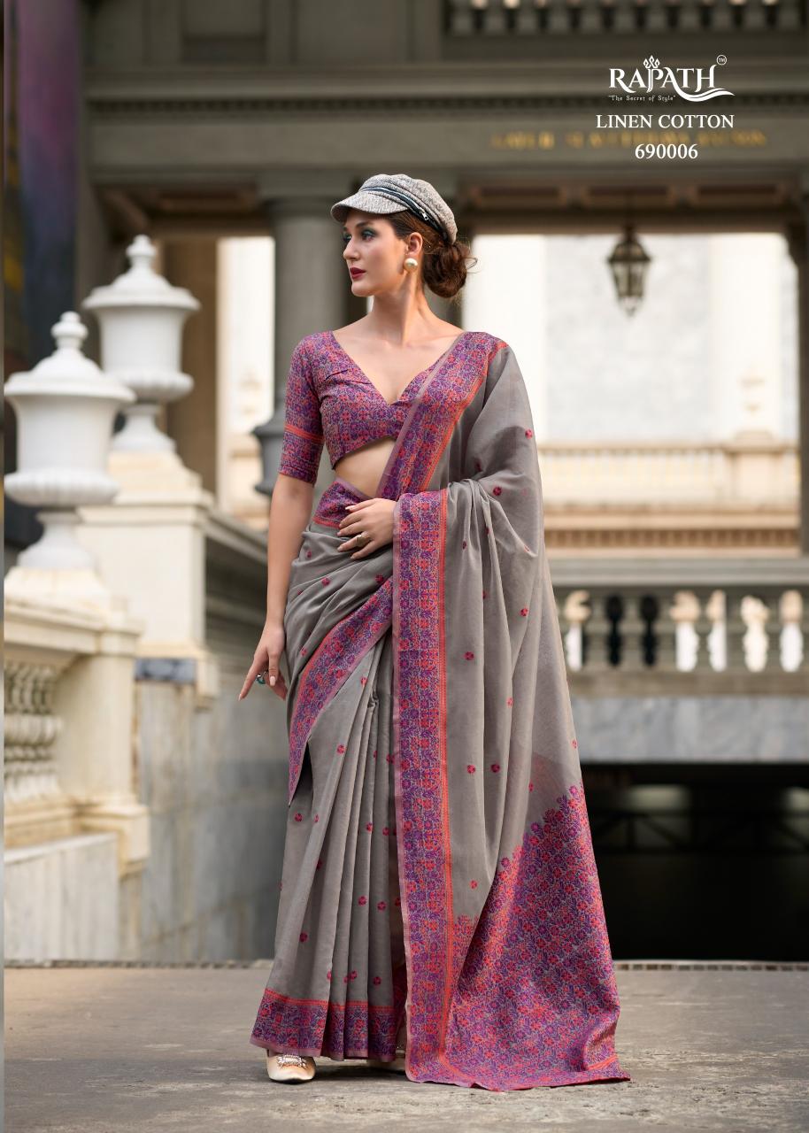 Rajpath Prajanya Soft Linen Cotton Saree Wholesale Catalog