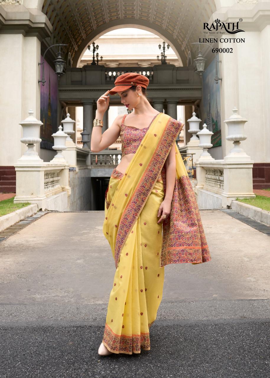 Rajpath Prajanya Soft Linen Cotton Saree Wholesale Catalog