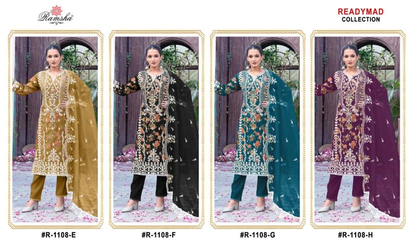 Ramsha R 1108 Nx Ready Made Pakistani Suits Wholesale Catalog