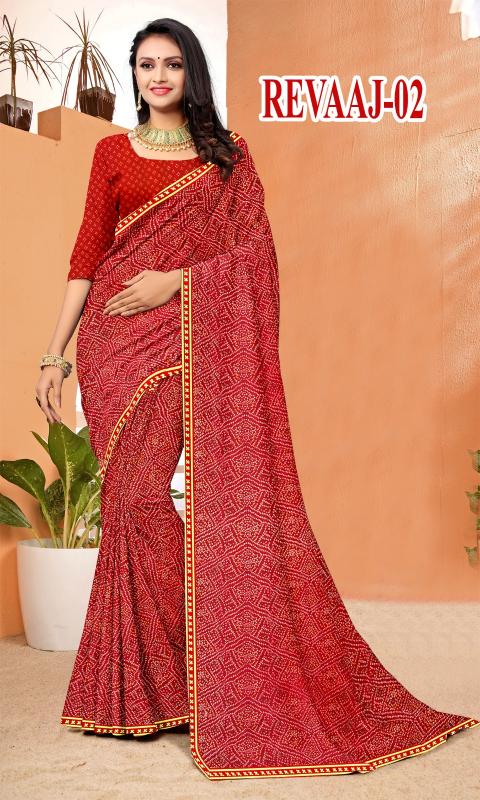 REEVAJ Vol 2 JEORJET BANDHNI PRINT Saree Wholesale Catalog