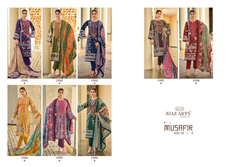 Riaz Arts Musafir Vol 12 Lawn Digital Printed Dress Material Wholesale Catalog