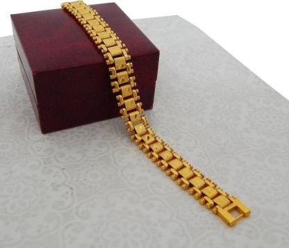 Salman Lukky Classy Men Gold Brass Metal Chain Bracelet