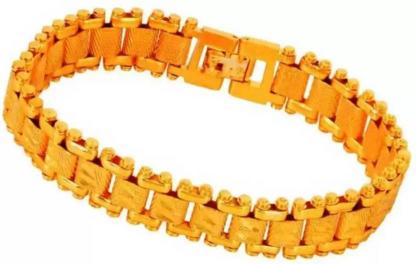 Salman Lukky Classy Men Gold Brass Metal Chain Bracelet