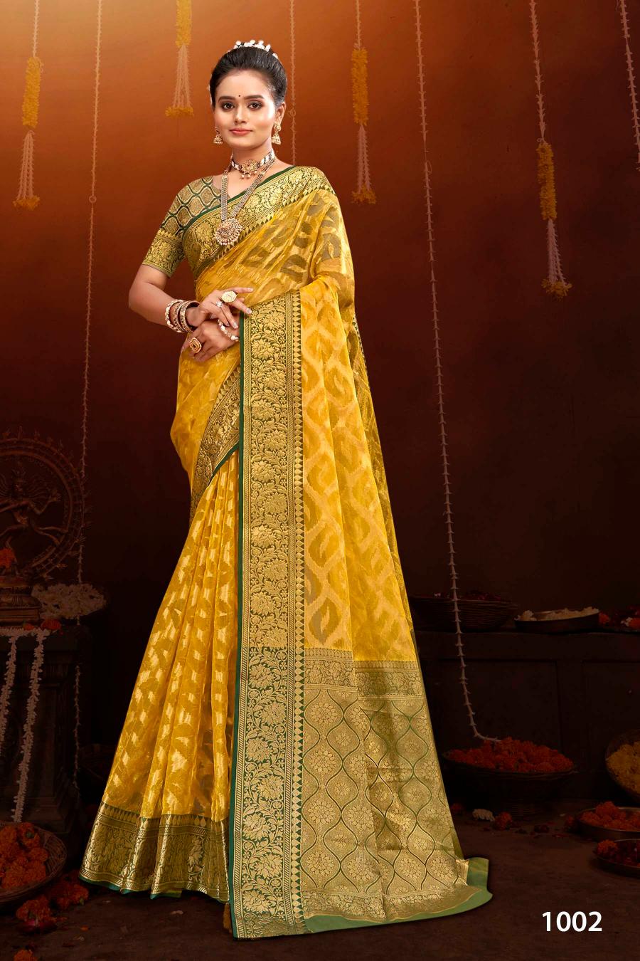 Saroj orchid silk vol.2 organza tissue silk saree in surat with price wholesale