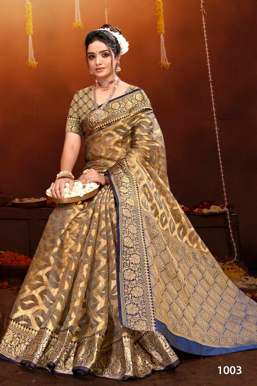 Saroj orchid silk vol.2 organza tissue silk saree in surat with price wholesale