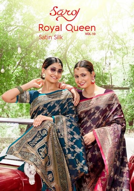 Saroj Royal Queen vol.10 Satin silk saree in surat with price wholesale