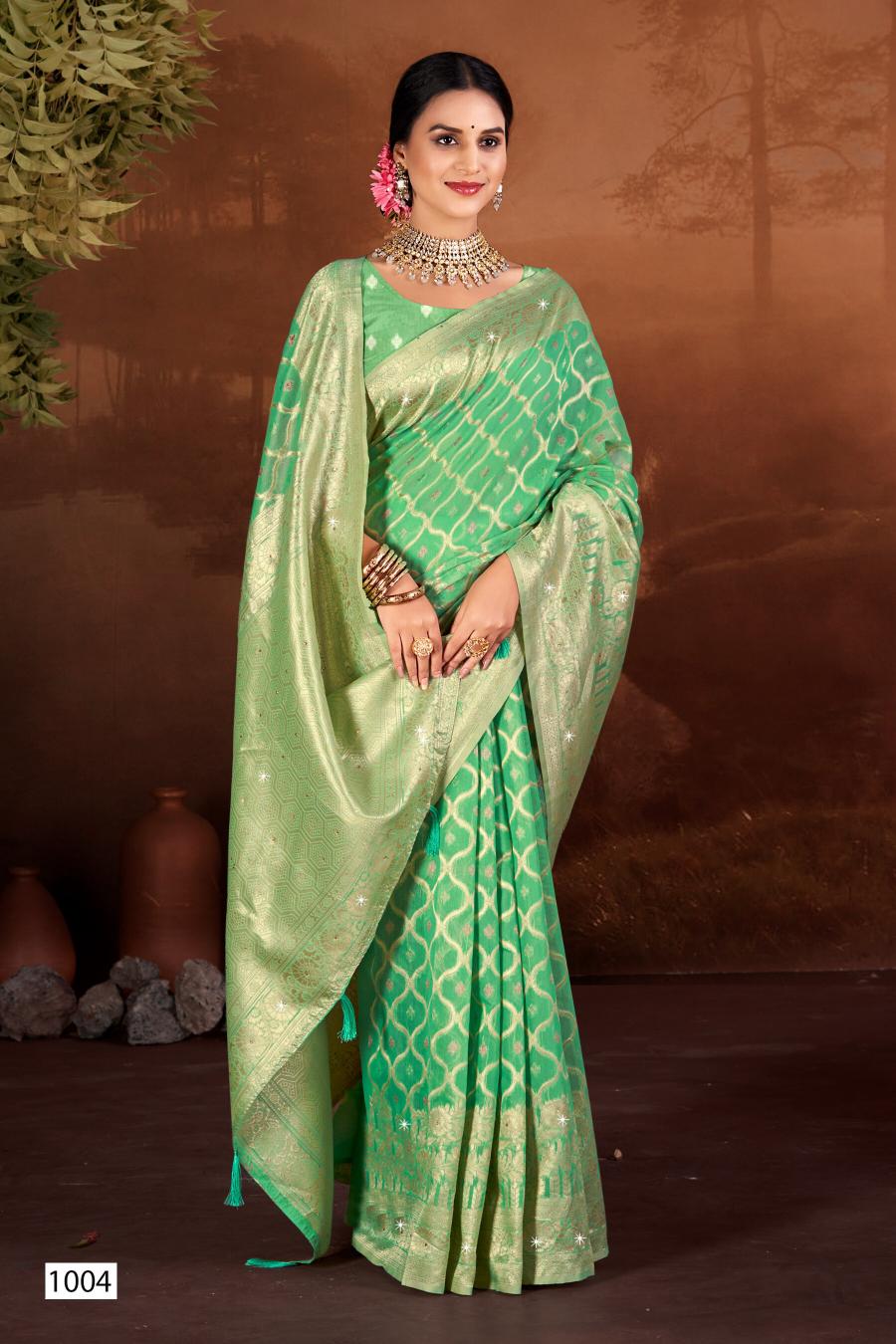Saroj Sakshi swarovski vol.3 linen saree in surat with price wholesale