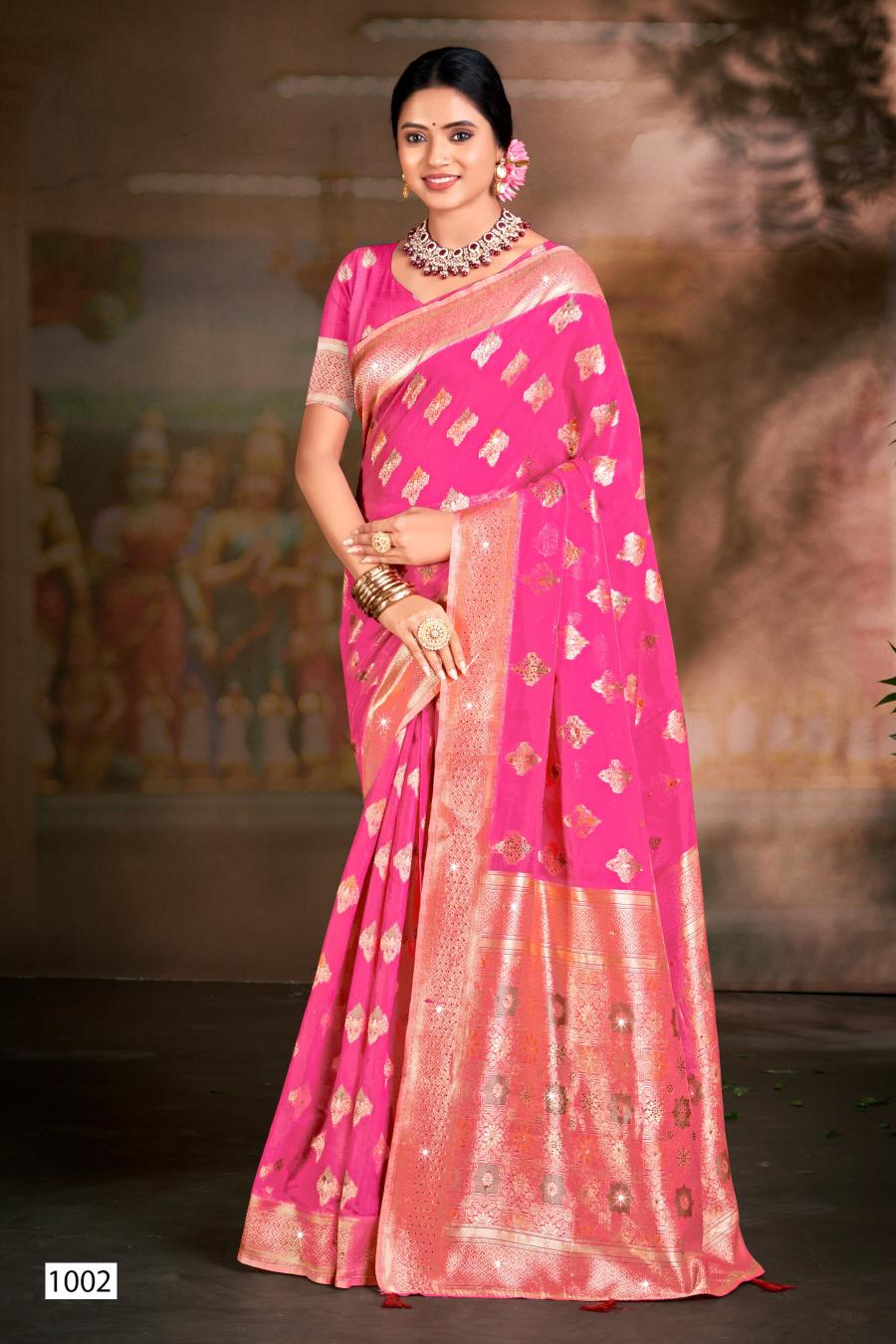 Saroj Sakshi swarovski vol.4 linen saree in surat with price wholesale