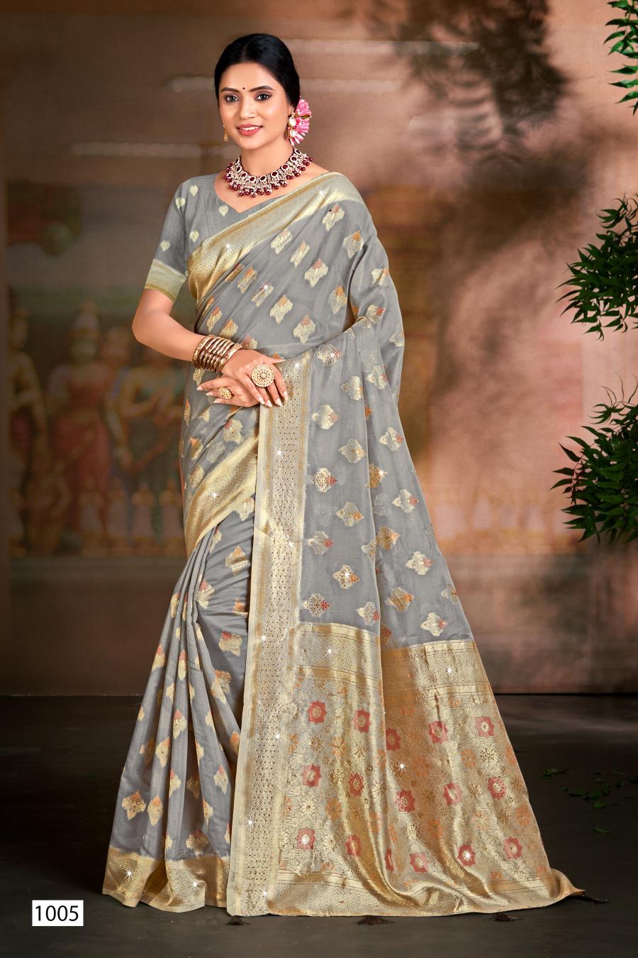Saroj Sakshi swarovski vol.4 linen saree in surat with price wholesale
