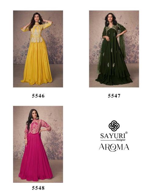 Sayuri Aroma Chinon Silk Salwar Kameez Wholesale Catalog