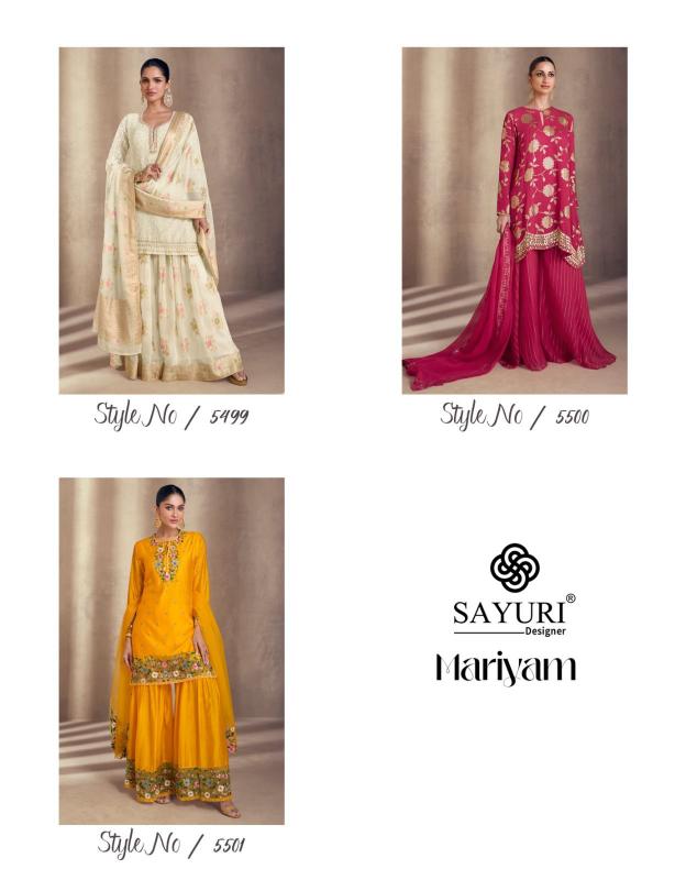 SAYURI DESIGNER MARIYAM Salwar kameez Wholesale catalog