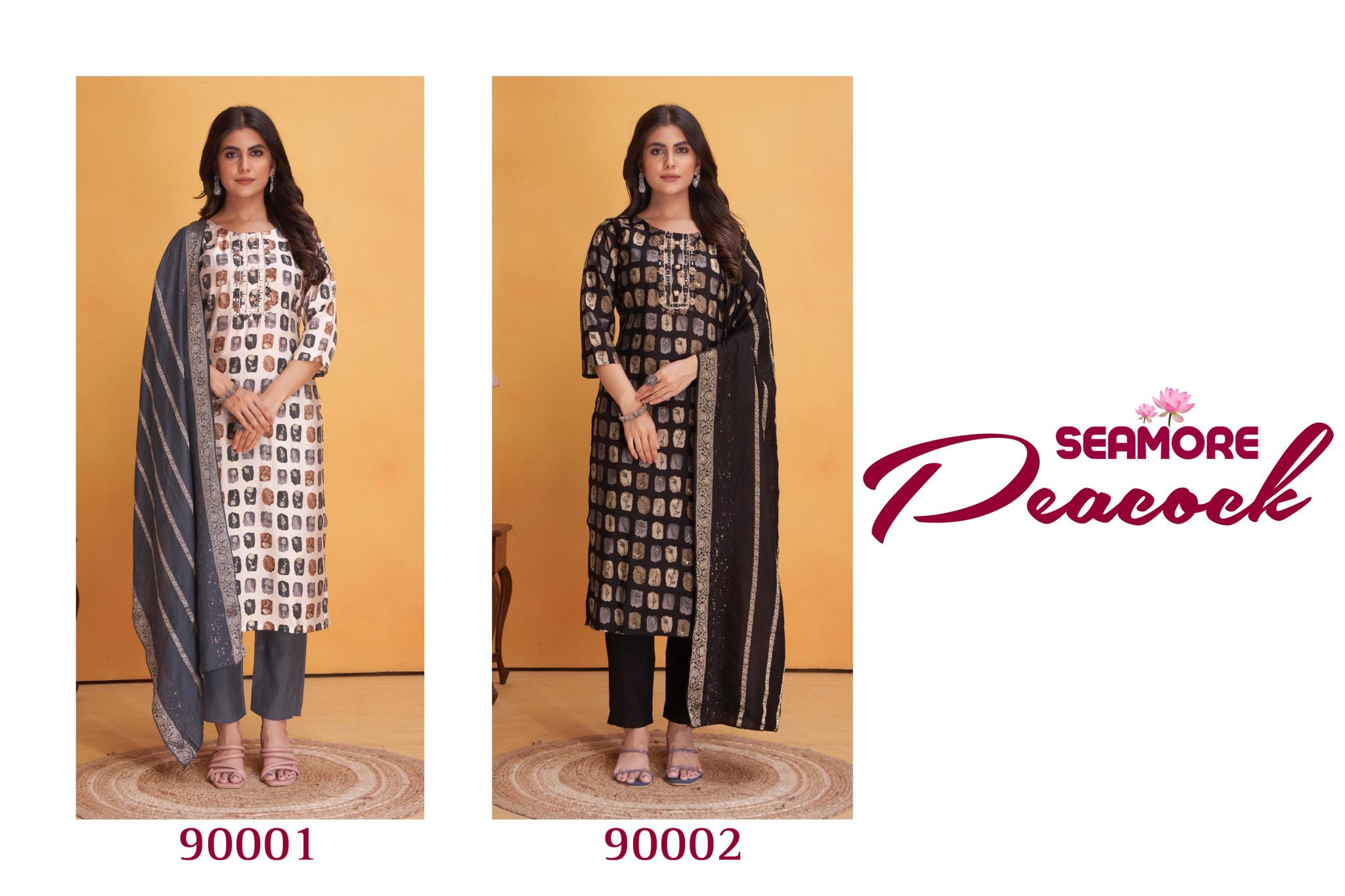 Seamore Peacock Printed Kurti Wholesale Catalog