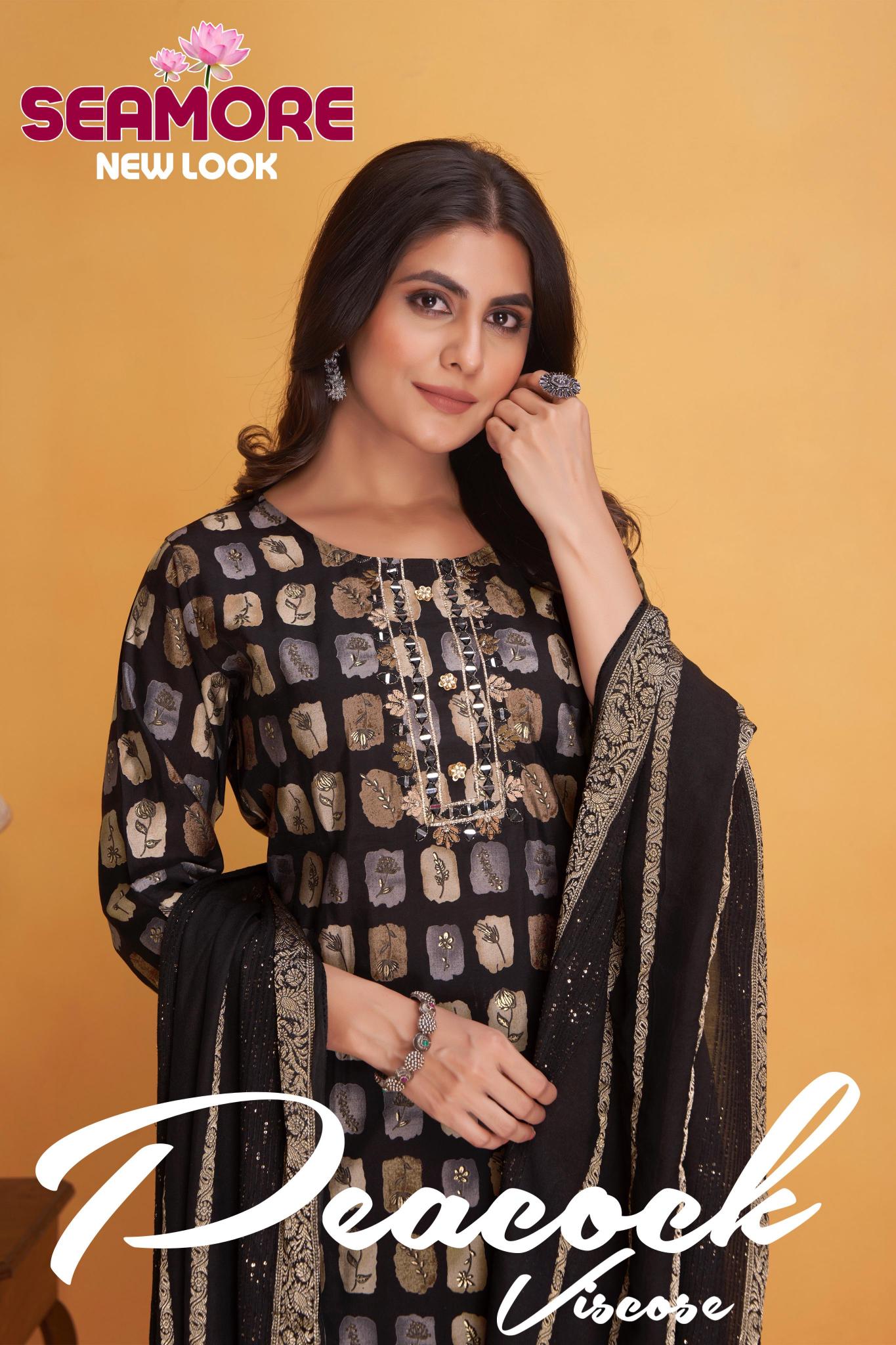 Seamore Peacock Printed Kurti Wholesale Catalog