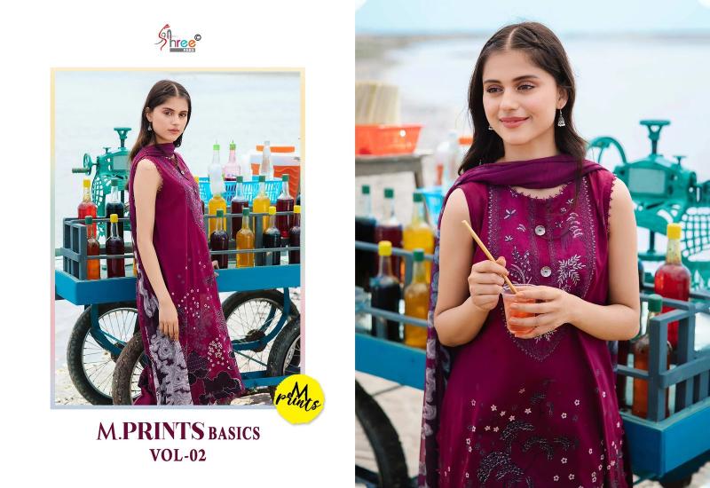 Shree M Prints Basics Vol 2 Chiffon Dupatta Salwar Kameez Wholesale Catalog