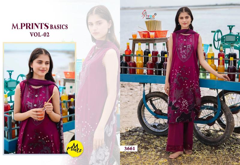 Shree M Prints Basics Vol 2 Chiffon Dupatta Salwar Kameez Wholesale Catalog