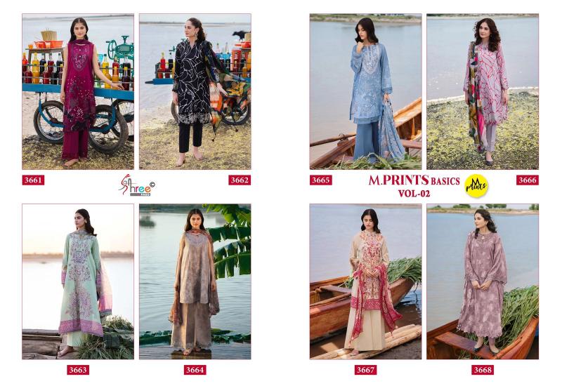Shree M Prints Basics Vol 2 Chiffon Dupatta Salwar Kameez Wholesale Catalog