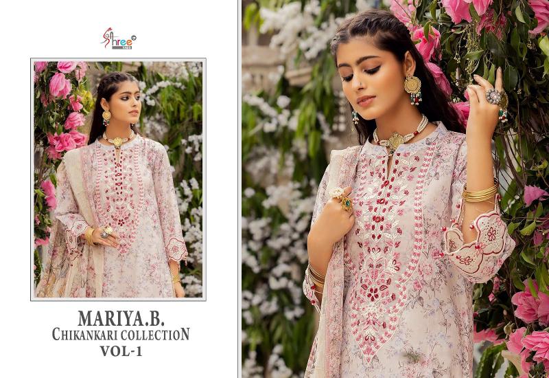 Shree Mariya B Chikankari Vol 1 Chiffon Dupatta Salwar Kameez Wholesale Catalog