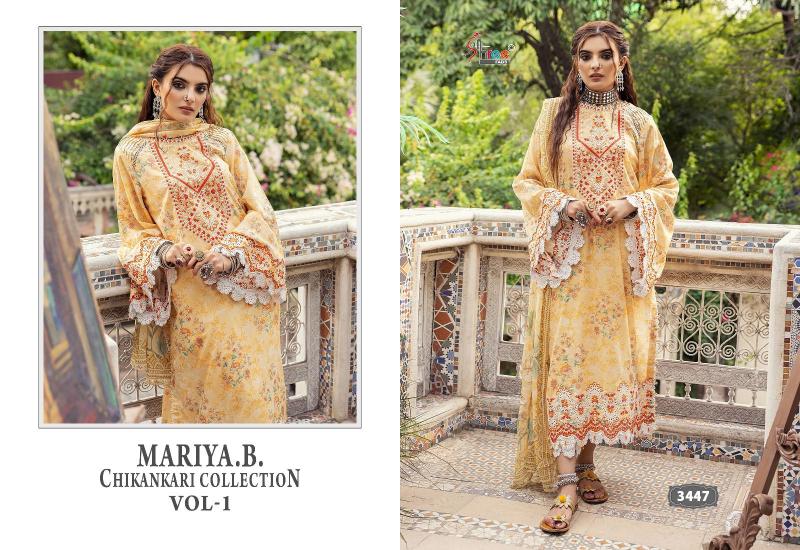 Shree Mariya B Chikankari Vol 1 Chiffon Dupatta Salwar Kameez Wholesale Catalog