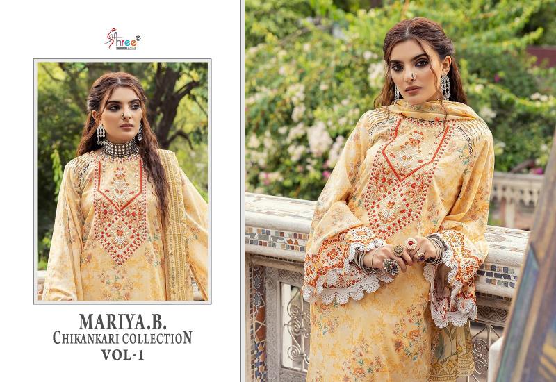 Shree Mariya B Chikankari Vol 1 Chiffon Dupatta Salwar Kameez Wholesale Catalog