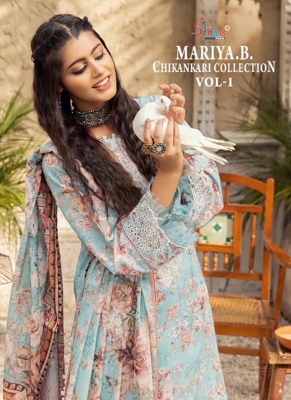 Shree Mariya B Chikankari Vol 1 Chiffon Dupatta Salwar Kameez Wholesale Catalog