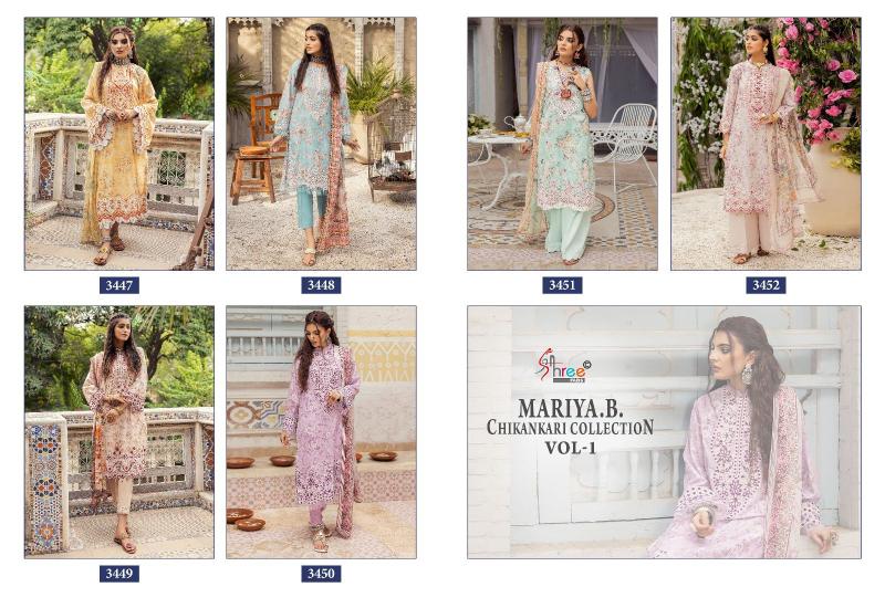 Shree Mariya B Chikankari Vol 1 Chiffon Dupatta Salwar Kameez Wholesale Catalog