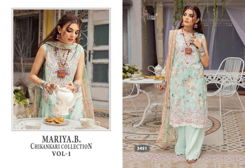 Shree Mariya B Chikankari Vol 1 Chiffon Dupatta Salwar Kameez Wholesale Catalog