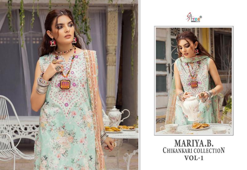 Shree Mariya B Chikankari Vol 1 Chiffon Dupatta Salwar Kameez Wholesale Catalog
